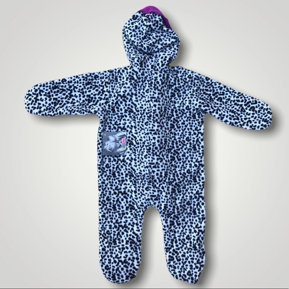Al & Ray Leopard Fleece Hooded One Piece Size 12 Months - Picture 2 of 5